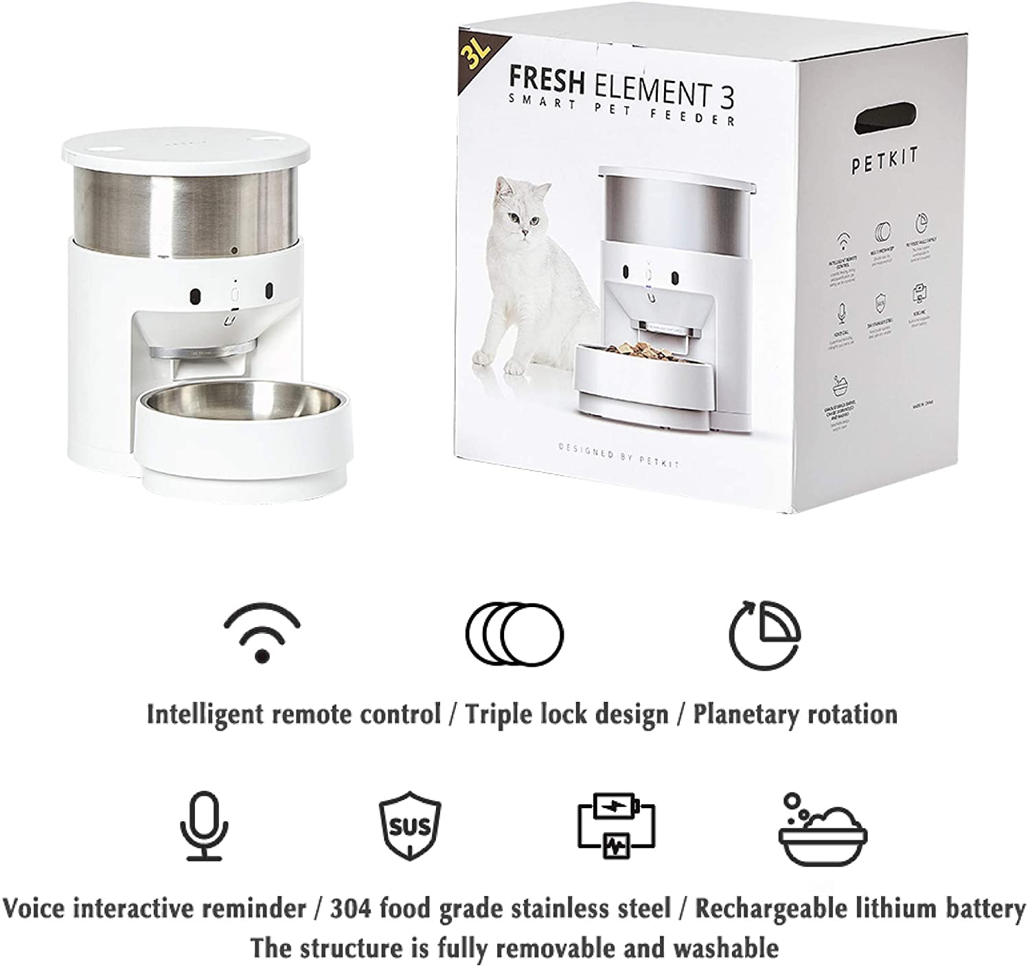 PETKIT Fresh Element 3 Smart Pet Feeder-3L/5L